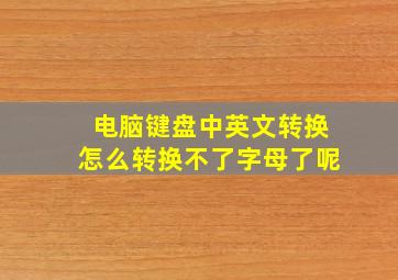 电脑键盘中英文转换怎么转换不了字母了呢