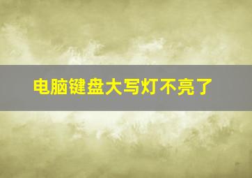 电脑键盘大写灯不亮了