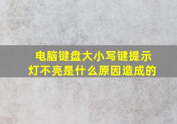 电脑键盘大小写键提示灯不亮是什么原因造成的