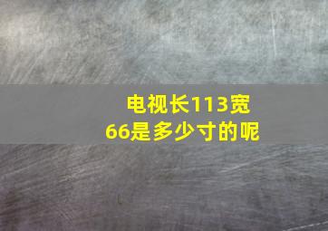 电视长113宽66是多少寸的呢