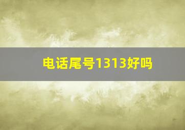 电话尾号1313好吗