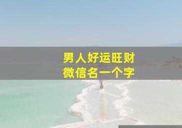 男人好运旺财微信名一个字