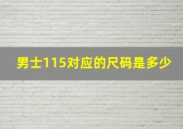 男士115对应的尺码是多少