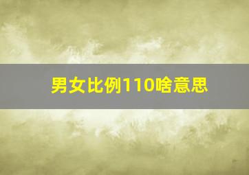 男女比例110啥意思