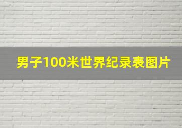 男子100米世界纪录表图片