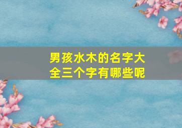 男孩水木的名字大全三个字有哪些呢