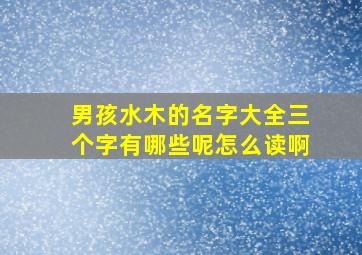 男孩水木的名字大全三个字有哪些呢怎么读啊