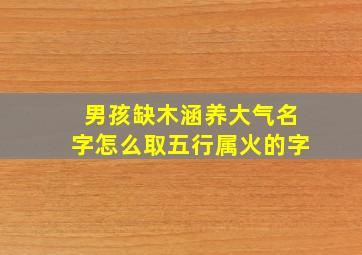 男孩缺木涵养大气名字怎么取五行属火的字