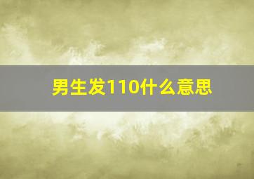 男生发110什么意思