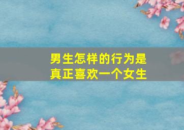 男生怎样的行为是真正喜欢一个女生