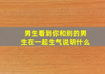 男生看到你和别的男生在一起生气说明什么