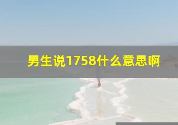 男生说1758什么意思啊