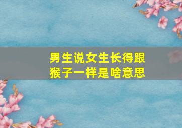 男生说女生长得跟猴子一样是啥意思