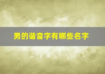 男的谐音字有哪些名字