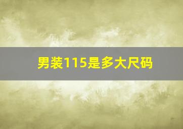 男装115是多大尺码