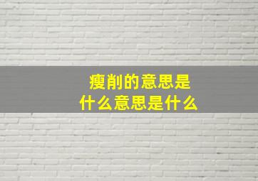 瘦削的意思是什么意思是什么