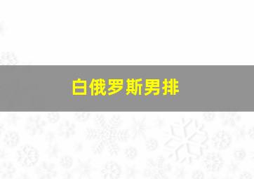 白俄罗斯男排