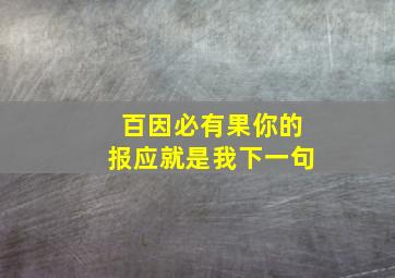 百因必有果你的报应就是我下一句