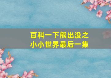 百科一下熊出没之小小世界最后一集