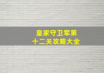 皇家守卫军第十二关攻略大全