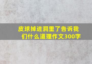 皮球掉进洞里了告诉我们什么道理作文300字