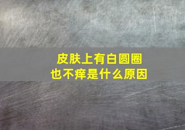 皮肤上有白圆圈也不痒是什么原因