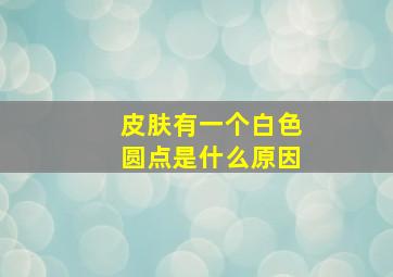 皮肤有一个白色圆点是什么原因