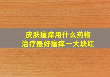 皮肤瘙痒用什么药物治疗最好瘙痒一大块红