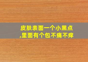 皮肤表面一个小黑点,里面有个包不痛不痒