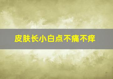 皮肤长小白点不痛不痒