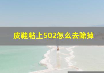 皮鞋粘上502怎么去除掉