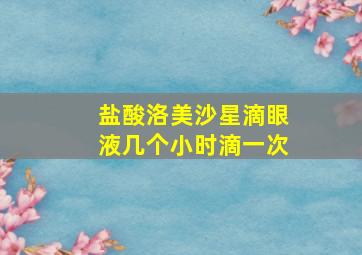 盐酸洛美沙星滴眼液几个小时滴一次