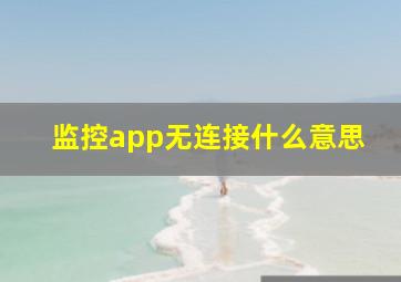 监控app无连接什么意思