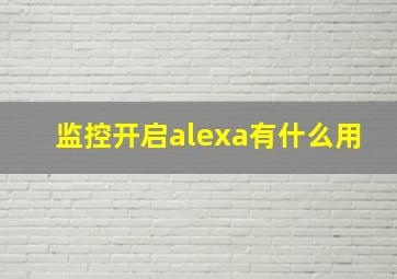 监控开启alexa有什么用