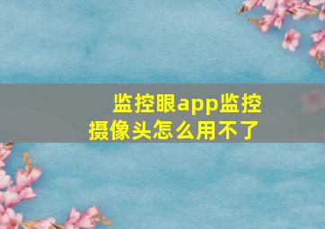 监控眼app监控摄像头怎么用不了