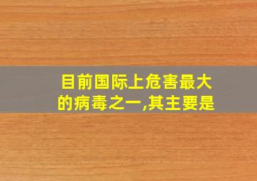 目前国际上危害最大的病毒之一,其主要是