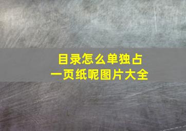 目录怎么单独占一页纸呢图片大全