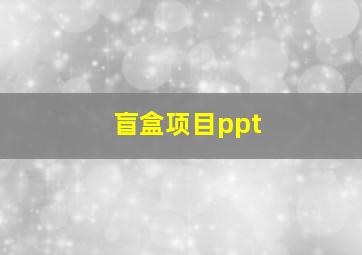 盲盒项目ppt