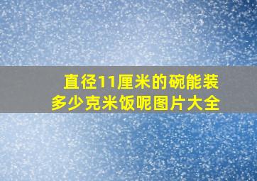 直径11厘米的碗能装多少克米饭呢图片大全