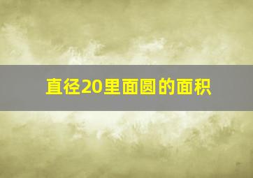 直径20里面圆的面积