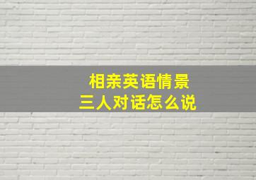 相亲英语情景三人对话怎么说