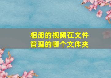 相册的视频在文件管理的哪个文件夹