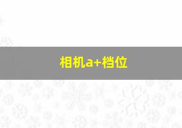 相机a+档位