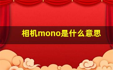 相机mono是什么意思