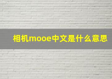 相机mooe中文是什么意思