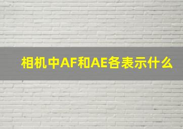 相机中AF和AE各表示什么