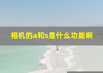 相机的a和s是什么功能啊