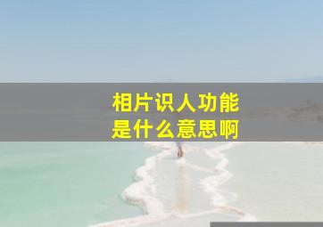 相片识人功能是什么意思啊