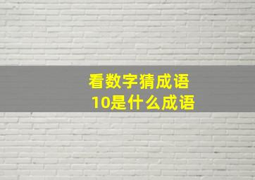 看数字猜成语10是什么成语