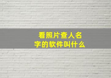 看照片查人名字的软件叫什么